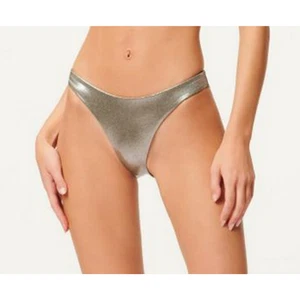 Bikini Good American Better fondo taglia 4 XL verde argento metallizzato reversibile nuovo con etichetta - Foto 1 di 13