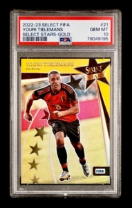 2022-23 Youri Tielemans Panini Select Stars Gold Prizm Belgium Card 2/10 PSA 10 - Picture 1 of 3