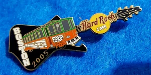 BOSTON MUSICAL NOTES OLD TOWN TROLLY BLACK ICEMAN GUITAR 2005 Hard Rock Cafe PIN - Picture 1 of 1