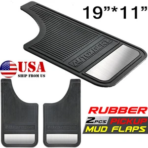 2PC Heavy Duty Rubber Mud Flaps Pickup Trucks Car Splash Guards Night Reflectors - Foto 1 di 9