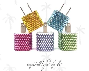 Bling USB Power Adaptor AUSTRIAN CRYSTAL Charger Wall Plug Bedazzled Apple 5W - Picture 1 of 11