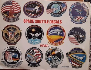 D25> 12 Adesivi Space Shuttle Nasa Decals - Picture 1 of 1