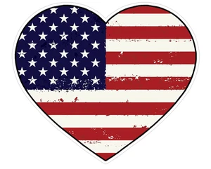 Heart Shape (J53) USA Flag Distressed Vinyl Decal Sticker Love Car Laptop - Picture 1 of 1