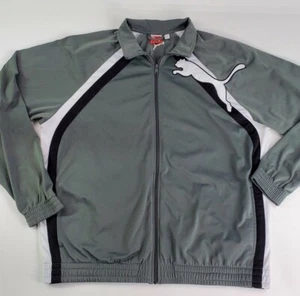 Puma Sport lifestyle Mens XXL Green Track Jacket Full Zip Up Large PUMA on Front - Picture 1 of 10