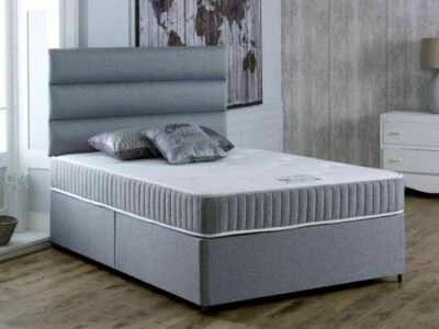 RICHMOND BEDS Modern Upholstered Divan Storage Drawers Bed Frame Base with Headboard Mattress