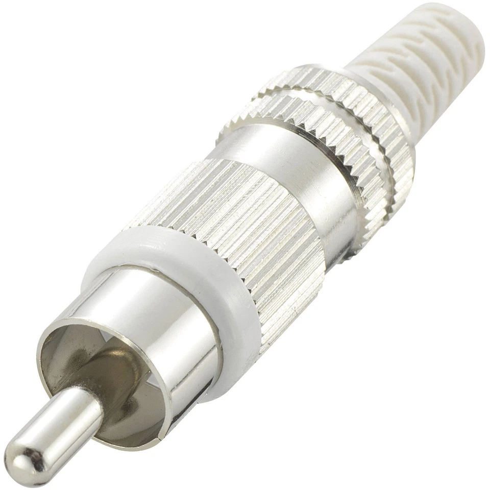 TRUCOMPONENTS 202617 RCA connector Plug, straight,Pins:2 White - Image 1 of 1