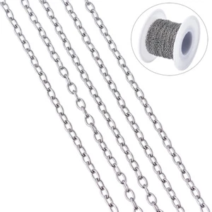 10m/roll Stainless Steel Cable Chains Unwelded 3x2mm Link Necklace Making - Picture 1 of 6