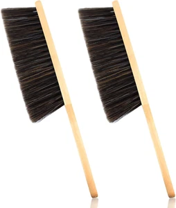 2 Pieces Dust Brush Hand Broom Wooden Bench Brushes with Soft Bristles Counter B - Picture 1 of 12