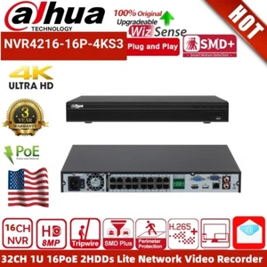 Grabadora de video en red DaHua NVR4216-16P-4KS3 16 CANALES 1U 16 PoE 2 HDDs NVR Lite EE. UU. - Imagen 1 de 24