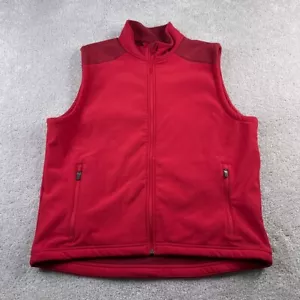 LL Bean Vest Mens Large Red Soft Shell Fleece Lined Full Zip Outdoors - Picture 1 of 10