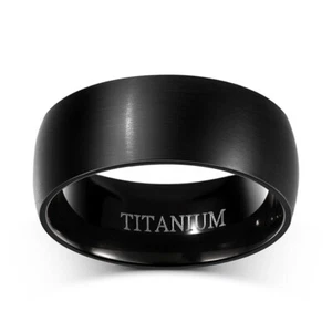 titanium Black Brushed Finish Men’s Ring - Picture 1 of 3