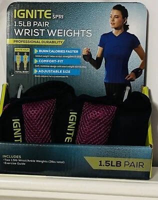 Ignite by SPRI Wrist/Ankle Weights 3lbs Set- 1.5 Lb Each Purple - Image 1 of 2