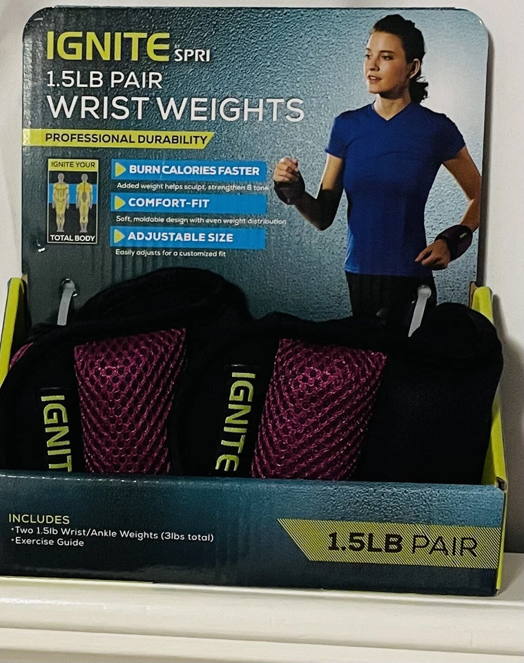 Ignite by SPRI Wrist/Ankle Weights 3lbs Set- 1.5 Lb Each Purple - Image 1 of 2