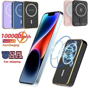 1000000mAh Mini Wireless Power Bank Magnetic Backup Fast Portable Phone Charger - Picture 1 of 68