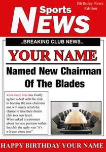 Tarjeta de felicitación de cumpleaños presidente de fútbol americano A5 PID023 - Imagen 1 de 1