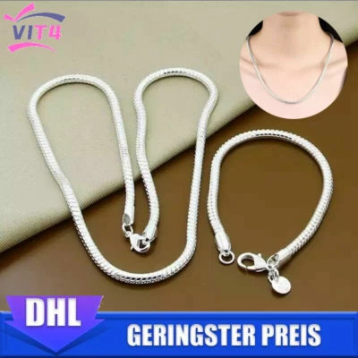 2,7mm 925 Silber Damen Halskette Schlangenkette Rund Silberkette Für Herren DE - Bild 1 von 4