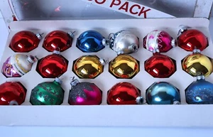 Lot Coby Vintage Glass Christmas Ornaments Jumbo 18 Pack Made in USA w/ Tops - Picture 1 of 11