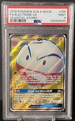Pokemon 2018 Sun & Moon Celestial Storm 155/168 Full Art Electrode GX PSA 9 Mint - Image 1 of 2