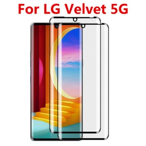 2xCoverage 3D Curved Edge Tempered Glass Film Screen Protector For LG Velvet 5G - Zdjęcie 1 z 12