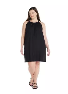 TERRA & SKY Women’s 2X (20W-22W) Plus Size Macrame Tank Dress • Black - Picture 1 of 4