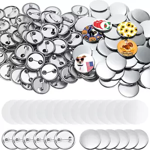 300 Pieces Blank Button Making Supplies round Badge Button Parts Metal Button Pi - Picture 1 of 12