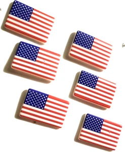 American Flag Buttons by Buttons and Embellishments - 6 Pieces, Small - Picture 1 of 6