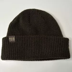Burton Hat Mens One Size Brown Beanie Acrylic Outdoor Hike Snowboard Ski Work - Picture 1 of 6
