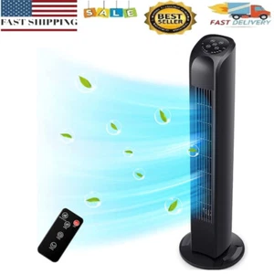 Oscillating Tower Fan w/Remote Electric Standing Tower Fan Floor Fan for Bedroom - Picture 1 of 8