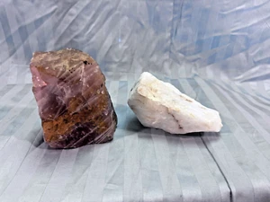 Rose Quartz And White Quartz Large Rough Chunks Nice Shapes Over 4 Total Pounds - Picture 1 of 17