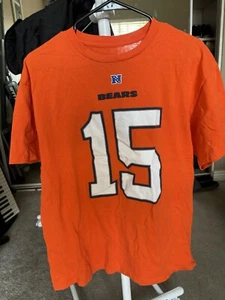 Chicago Bears Men’s Large Shirt NFL Orange Brandon Marshall #15 Crewneck Vintag - Picture 1 of 11