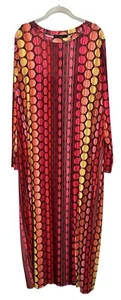ELOQUII Women’s Polka Dot Long Sleeve Mesh Pink Maxi Dress Size 22 NWT - Picture 1 of 7