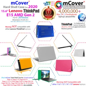 NUEVO estuche rígido mCover® para portátil Lenovo ThinkPad E15 2020 15,6" AMD Gen 2 3 4