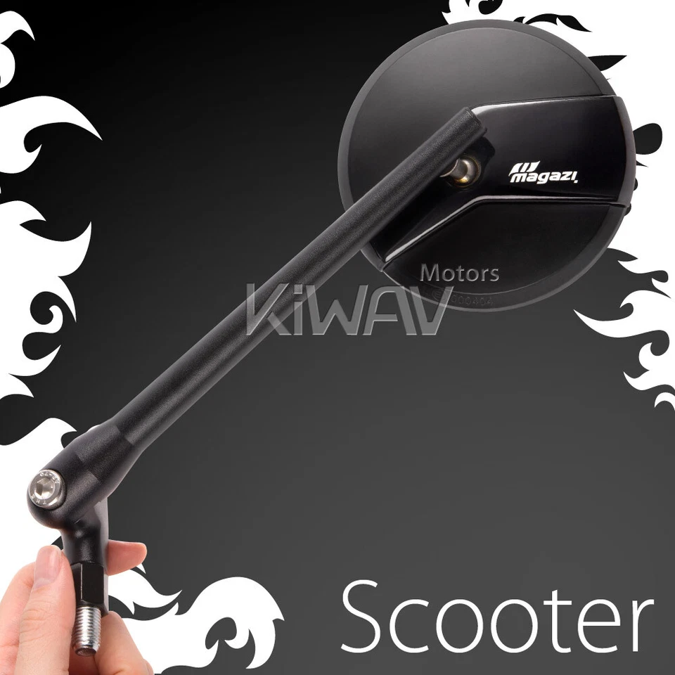 mirror Missie matte black stem + black belt 8mm for Suzuki A50 AC50 AS50 TS50 90 - Imagem 1 de 4