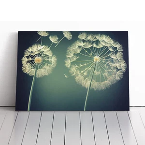 Royal Dandelion Flowers Canvas Wall Art Print Framed Picture Decor Living Room - Picture 1 of 5