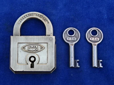 JOLI Nice RARE TOP ++ CADENAS BRONZE ANCIEN Old bronze padlock - UNIS FTH 33 - Photo 1/4