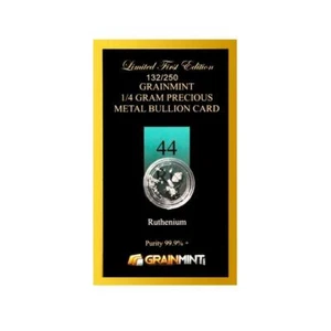 Ruthenium Metal Crystal 1/4 Gram 99.9% Pure limited numbered Bullion Card - Picture 1 of 3