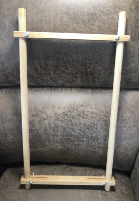 Vintage 21” X 12” Wood Lap Tapestry Scroll Needlepoint Frame - Image 1 of 4