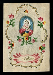 canivet carta miniatura 1700 S.CATERINA DI ALESSANDRIA V.M. - Picture 1 of 1
