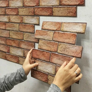 5/20x 3D Tile Brick Wall Sticker Self-adhesive Waterproof Stone Textured Vintage - Picture 1 of 9