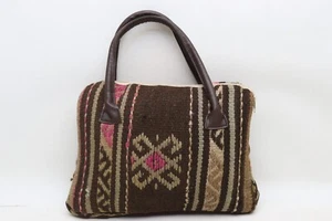 Kilim bag, Shoulder bag, Bohemian bag, 10x14" Fashion bag, Wool leather bag e 27 - Picture 1 of 7