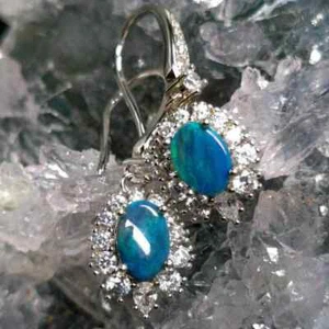 Mystical Enigma Lightning RidgeBlack Opal 0.95ct 925 Silver Hook Earrings - Picture 1 of 6