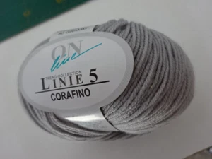 Linie 5 CORAFINO  -Fb.  41 hellgrau - von ONline -  60%  Merino, 40% Polyacryl - Bild 1 von 3