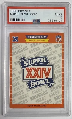 PSA 9 1990 Pro Set cartão Super Bowl XXIV ESTADO PERFEITO 9 49ers vs Broncos raro pop 4 - Imagem 1 de 4