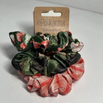 Karma Velvet Scrunchies - Camo - 1081 - Image 1 of 2