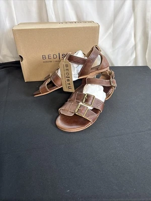 Bed Stu Woman's Mabely Open Toe Flat Leather Sandals  Teak Driftwood Size 11 NWB - Image 1 of 4