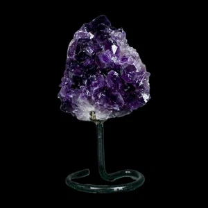 3.1" Amethyst Crystal Cluster Mineral Specimen Brazil Custom Medal Stand - Picture 1 of 9