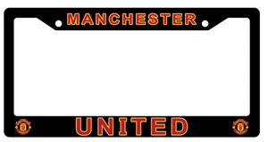 Manchester United License Plate Frame Cover – Black Slim Universal - EliteAuto3K - Picture 1 of 7