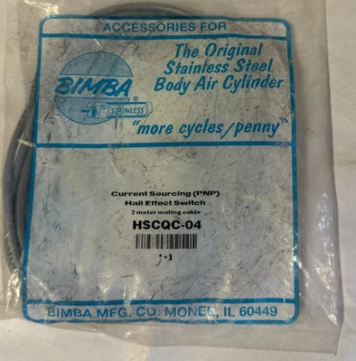 Bimba Current Sourcing PNP Hall Effect Switch HSCQC-04 NEW - Image 1 of 3