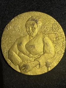 VINCENT VAN GOGH,STUNNING FRENCH GILT BRONZE MEDAL,24K Gold Plated,60 mm,110G - Picture 1 of 8