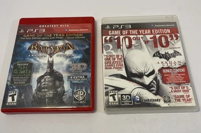 Batman Arkham Asylum & Arkham City GOTY Editions (Sony PS3) 2 Game Bundle CIB  - Image 1 of 4